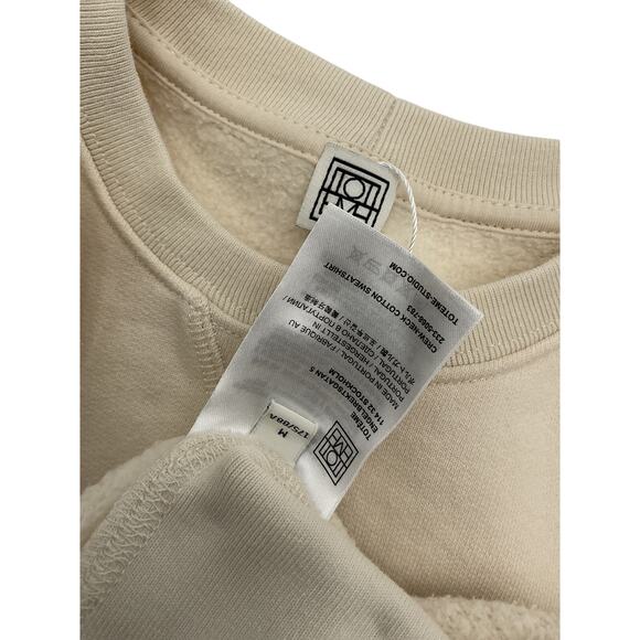 Toteme Organic Cream Cotton-Jersey Sweatshirt Size M - Picture 4 of 4